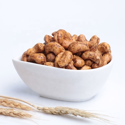 NON-GMO Pieczone Orzechy Nerkowca Posypane Czarnym Pieprzem Przekąski Zdrowe Orzechy Z Certyfikacją Halal / Koszerną